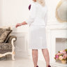 Женский костюм: белого цвета с юбкой и жакетом PL003B
