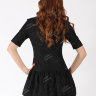 Короткое вечернее платье с волнами на юбке черного цвета MS011B