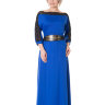 Платье в пол кружевное синее Виола электрик