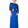 Платье в пол кружевное синее Виола электрик
