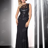 Черное вечернее приталенное платье расшитое пайетками CW278B