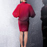 Короткое вечернее платье с градиентным переходом красного цвета LA012B