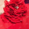 Красное короткое  вечернее платье с облегающей  юбкой и  свободным верхом LA013B