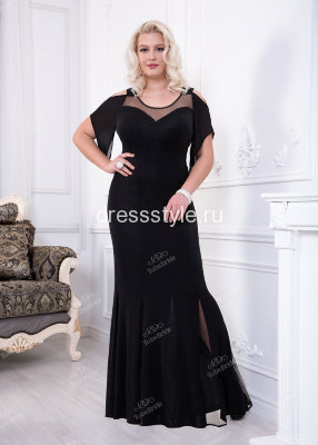 Черное вечернее длинное платье RC005B