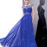 Вечернее длинное платье насыщенно синего цвета MC052B