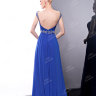Вечернее длинное платье насыщенно синего цвета MC052B