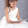Детское белое платье с пышной юбкой HB024D