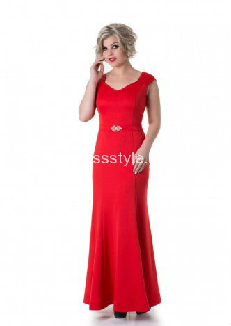 Вечернее длинное платье красного цвета Ариель
