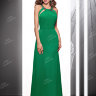 Вечернее длинное платье  прямого кроя глубокого изумрудного цвета MC047B