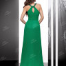 Вечернее длинное платье  прямого кроя глубокого изумрудного цвета MC047B