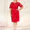 Вечернее короткое платье-футляр красного цвета ND070B