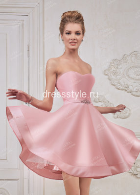 Коктейльное платье нежно-розового цвета FA089B