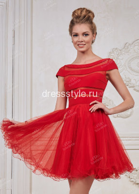 Красное вечернее платье с пышной юбкой CH0031B