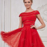 Красное вечернее платье с пышной юбкой CH0031B