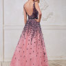 Розовое длинное вечернее платье CH0017B