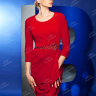 Красное короткое вечернее платье с элегантным болеро KP0103B