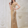 Золотое вечернее длинное платье CH0016B