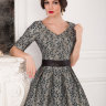 Короткое вечернее платье серого цвета с цветочным орнаментом PL006B