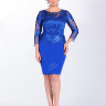 Короткое вечернее платье-футляр ярко синего цвета ND033B