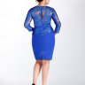 Короткое вечернее платье-футляр ярко синего цвета ND033B