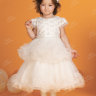 Детское платье белого цвета с воланами на юбке в два яруса из четырех слоев фатина и вшитым жестким подъюбником HB011D 
