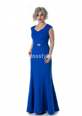 Вечернее длинное платье синего оттенка Ариель электрик