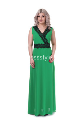 Платье в пол зеленое "БОГЕМА LIFE"