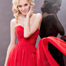 Красное вечернее длинное платье-бюстье BB186B