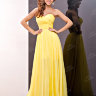 Вечернее длинное платье-бюстье лимонного цвета BB364B