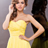Вечернее длинное платье-бюстье лимонного цвета BB364B