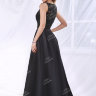 Вечернее черное длинное платье с кристаллами и пайетками MC083B