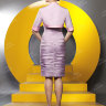 Женский костюм: платье и жакет в нежных розово-пастельных оттенках C0487B